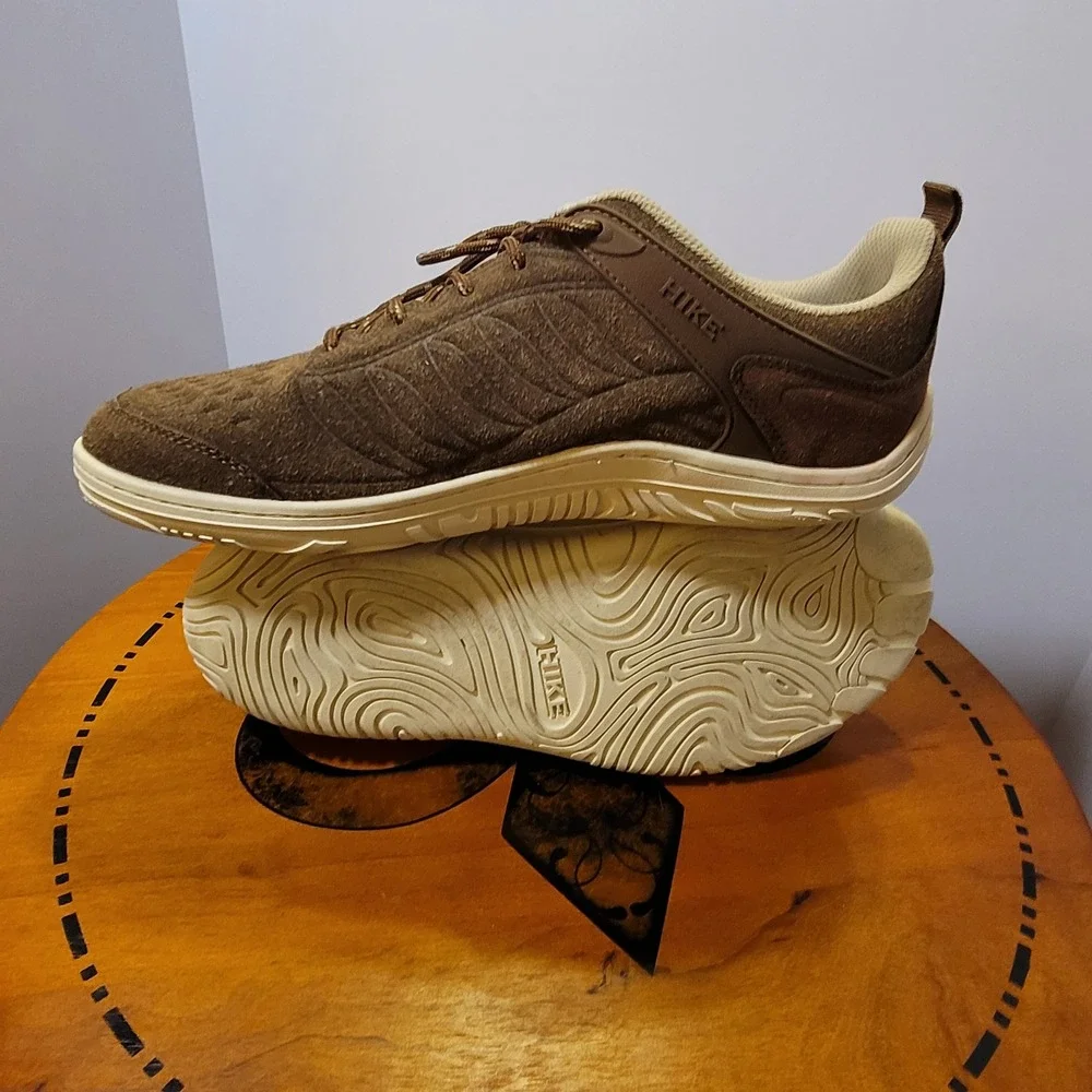 Hike Footwear Men 10 10.5 Barefoot Wide Toe Box Brown Suede Minimalist Sneakers